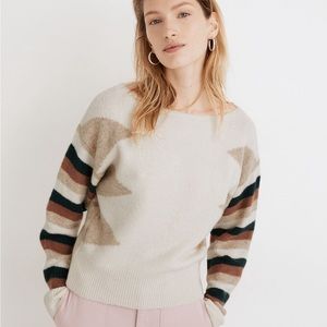 Madewell Stripe sleeve gel pullover sweater, S